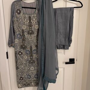 3 Piece Pakistani Wedding Wear Formal Outfit Small Size